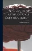 Produktbild: Techniques of Attitude Scale Construction. --