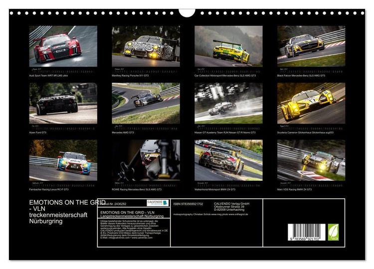Produktbild: EMOTIONS ON THE GRID - VLN Langstreckenmeisterschaft N&uuml;rburgring (Wandkalender 2027 DIN A3 quer), CALVENDO Monatskalender