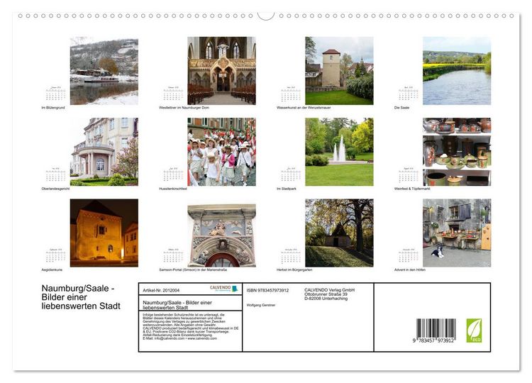 Produktbild: Naumburg/Saale - Bilder einer liebenswerten Stadt (hochwertiger Premium Wandkalender 2026 DIN A2 quer), Kunstdruck in Hochglanz