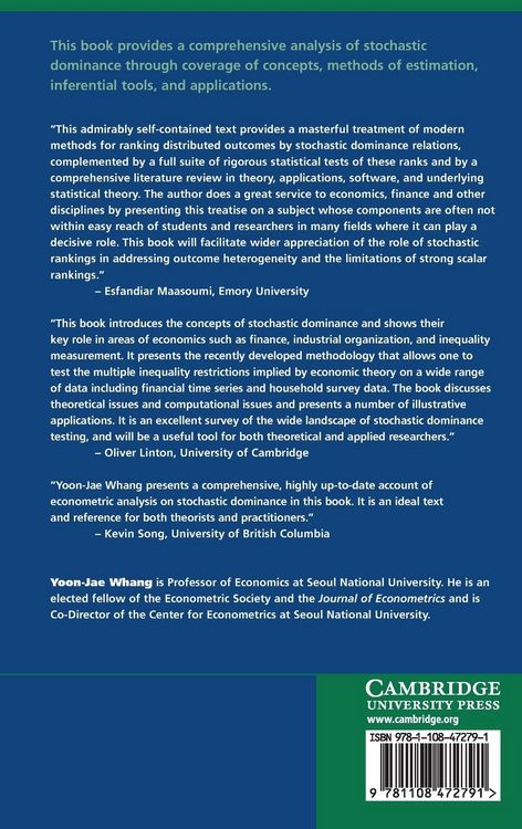 Produktbild: Econometric Analysis of Stochastic Dominance