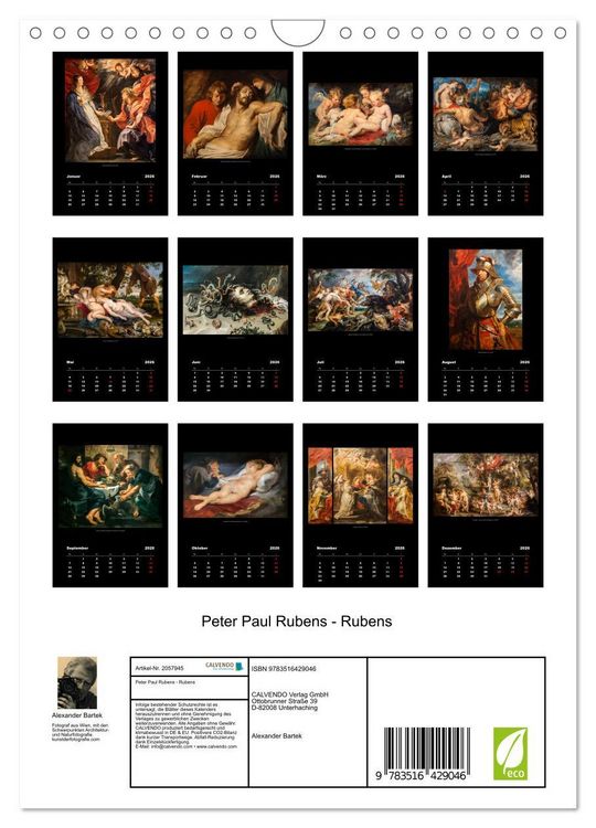 Produktbild: Peter Paul Rubens - Rubens (Wandkalender 2026 DIN A4 hoch), CALVENDO Monatskalender