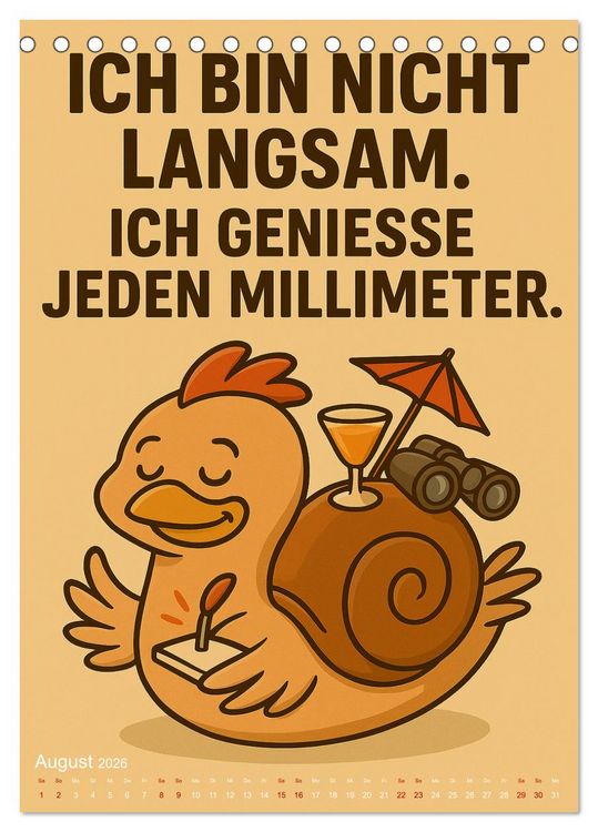 Produktbild: Tierisch eigenwillig - Weil normal langweilig w&auml;re (Tischkalender 2026 DIN A5 hoch), CALVENDO Monatskalender