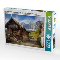 Produktbild: CALVENDO Puzzle Alte H&uuml;tte auf der Neustattalm (1.530 m) vor der Dachstein-S&uuml;dwand | 1000 Teile Lege-Gr&ouml;&szlig;e 64x48cm Foto-Puzzle f&uuml;r gl&uuml;ckliche Stunden