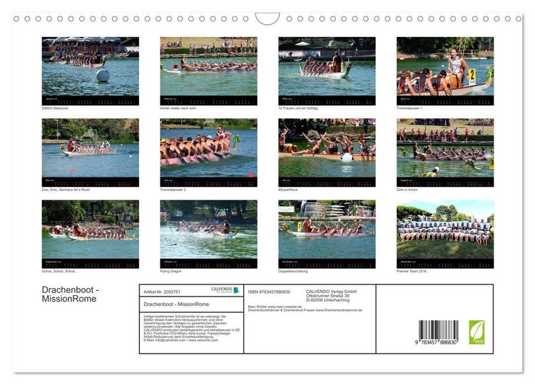 Produktbild: Drachenboot - MissionRome (Wandkalender 2026 DIN A3 quer), CALVENDO Monatskalender
