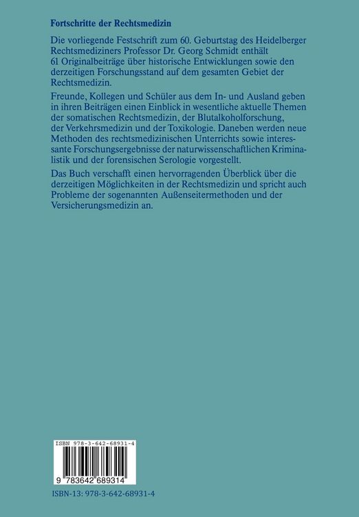 Produktbild: Fortschritte der Rechtsmedizin