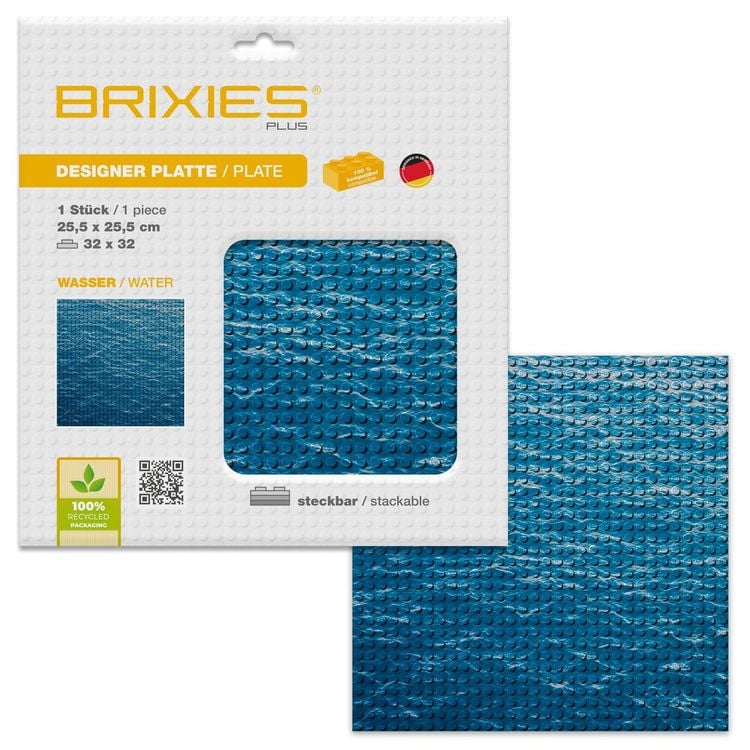 Produktbild: BRIXIES 225001 - Platte 32 x 32 Wasser, Fotorealistische Bauplatte, 1 St&uuml;ck