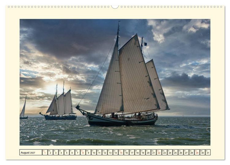 Produktbild: Segeln im Sonnenuntergang (Wandkalender 2027 DIN A2 quer), CALVENDO Monatskalender