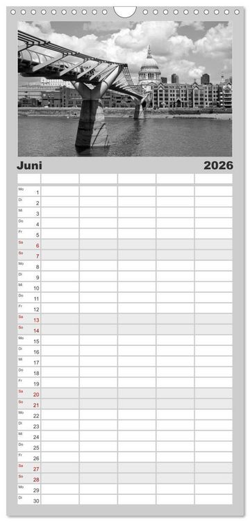 Produktbild: Familienplaner 2026 - LONDON Urbaner Flair mit 5 Spalten (Wandkalender, 21 x 45 cm) CALVENDO