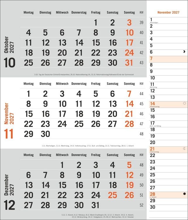 Produktbild: times&more 3-Monatsplaner, orange 2027