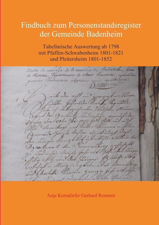 Produktbild: Findbuch zum Personenstandsregister der Gemeinde Badenheim