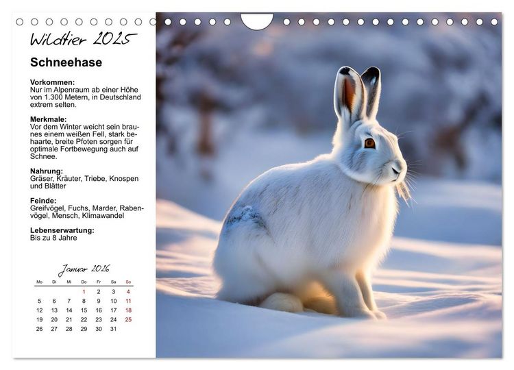 Produktbild: Wildtiere des Jahres (Wandkalender 2026 DIN A4 quer), CALVENDO Monatskalender