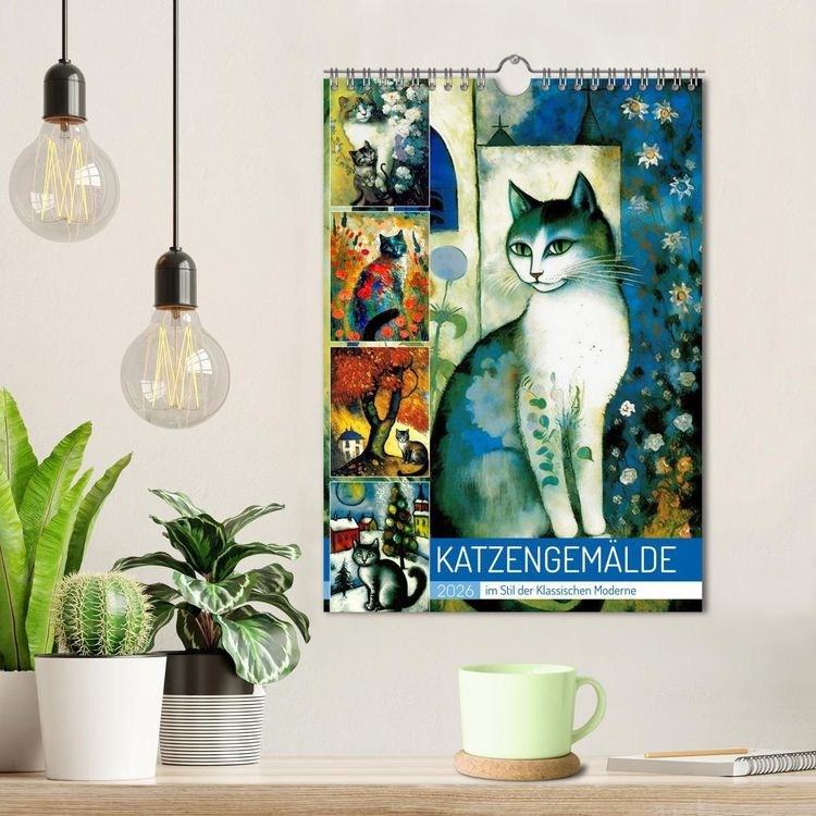 Produktbild: Katzengem&auml;lde (Wandkalender 2026 DIN A4 hoch), CALVENDO Monatskalender