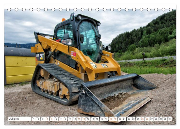 Produktbild: Baumaschinen - Maschinen auf der Baustelle (Tischkalender 2026 DIN A5 quer), CALVENDO Monatskalender