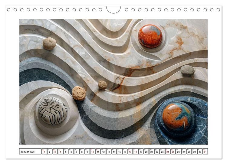 Produktbild: Augenmeditation im Zen Garten (Wandkalender 2026 DIN A4 quer), CALVENDO Monatskalender