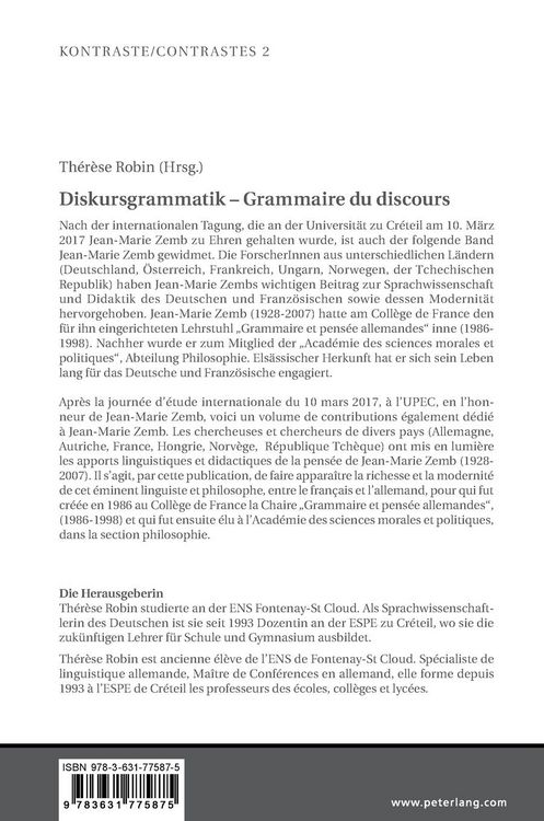 Produktbild: Diskursgrammatik &ndash; Grammaire du discours