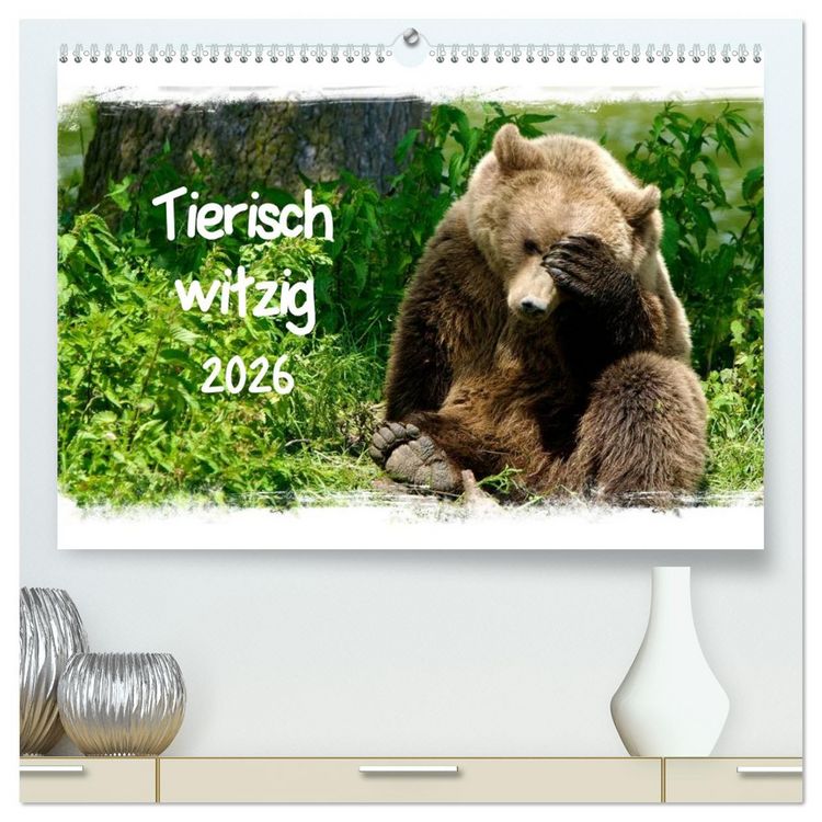 Produktbild: Tierisch witzig (hochwertiger Premium Wandkalender 2026 DIN A2 quer), Kunstdruck in Hochglanz
