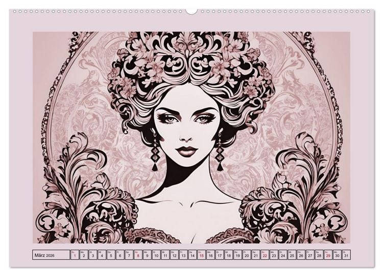 Produktbild: Frauenbilder im Wandel der Zeiten (hochwertiger Premium Wandkalender 2026 DIN A2 quer), Kunstdruck in Hochglanz