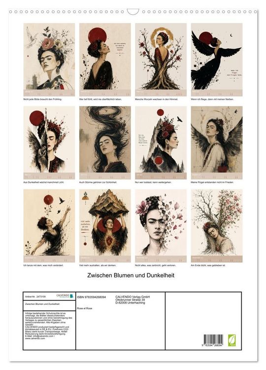Produktbild: Zwischen Blumen und Dunkelheit (Wandkalender 2027 DIN A2 hoch), CALVENDO Monatskalender