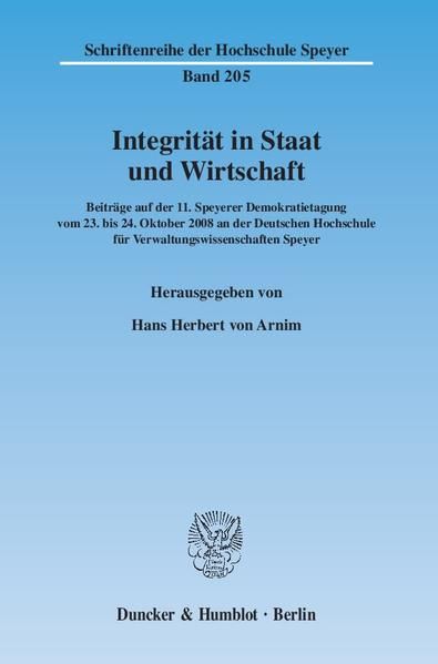 Produktbild: Integrit&auml;t in Staat und Wirtschaft.