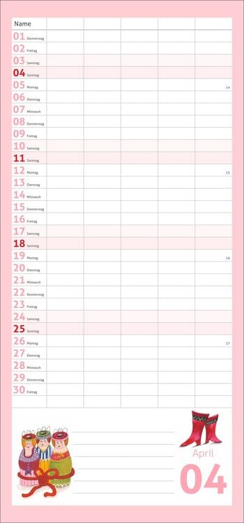 Produktbild: times&more Schaffner Familienplaner 2027