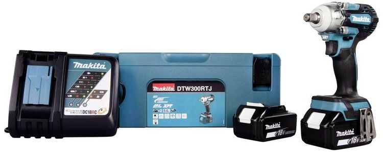 Produktbild: Makita DTW300RTJ Akku-Schlagschrauber 330 Nm 18 V Anzahl mitgelieferte Akkus 2 5 Ah inkl. 2. Akku, inkl. Ladeger&auml;t, inkl. Koffer