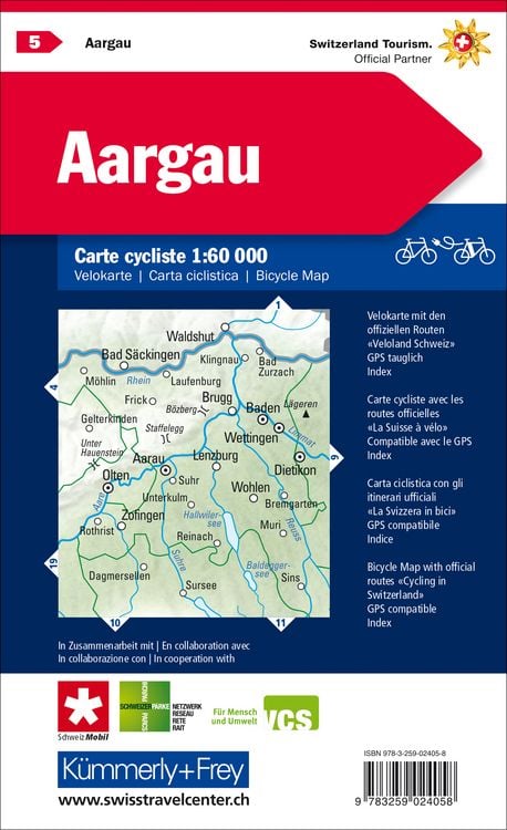 Produktbild: KuF Schweiz Radkarte 5 Aargau/LZ bis 2025