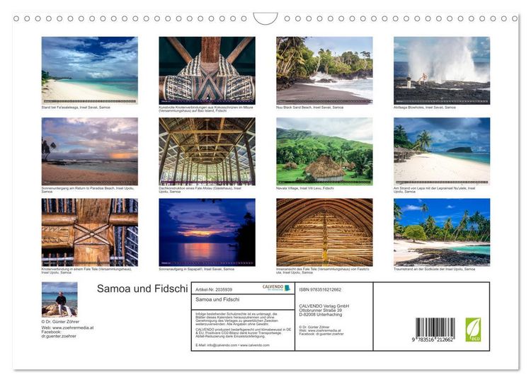Produktbild: Samoa und Fidschi (Wandkalender 2026 DIN A3 quer), CALVENDO Monatskalender