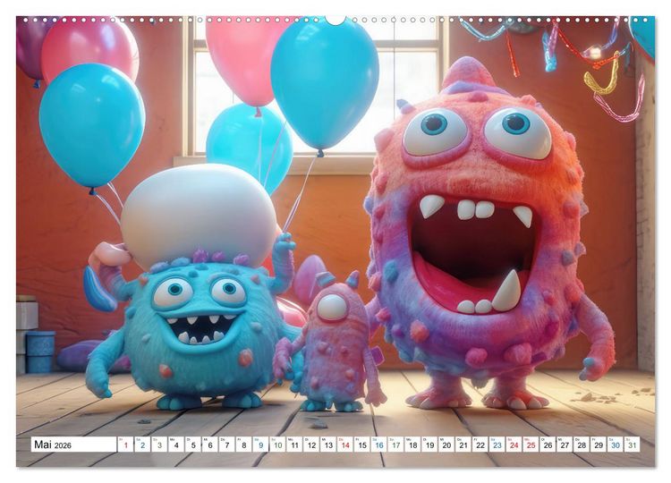 Produktbild: Monsterparade im Anmarsch (Wandkalender 2026 DIN A2 quer), CALVENDO Monatskalender