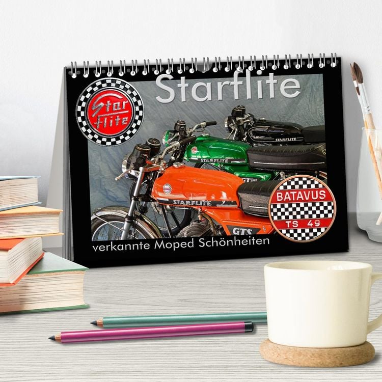 Produktbild: Starflite verkannte Moped Sch&ouml;nheiten (Tischkalender 2026 DIN A5 quer), CALVENDO Monatskalender
