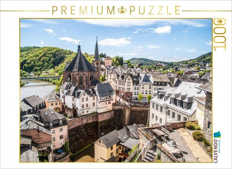 Produktbild: CALVENDO Puzzle Buntes Saarburg im Fr&uuml;hsommer | 1000 Teile Lege-Gr&ouml;&szlig;e 64x48cm Foto-Puzzle f&uuml;r gl&uuml;ckliche Stunden