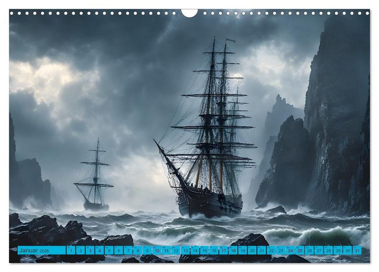 Produktbild: Erinnerungen an das Meer. Die Schifffahrt von einst (Wandkalender 2026 DIN A3 quer), CALVENDO Monatskalender