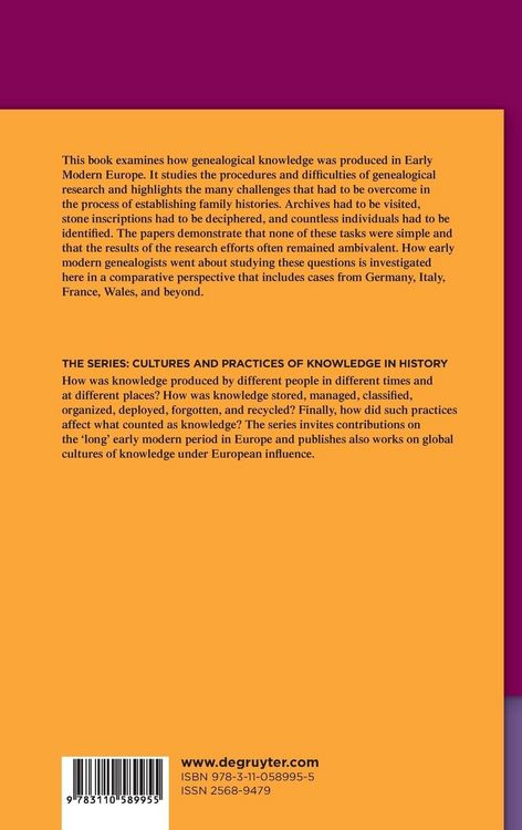 Produktbild: Genealogical Knowledge in the Making