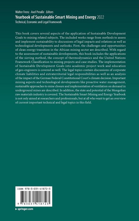 Produktbild: Yearbook of Sustainable Smart Mining and Energy 2022