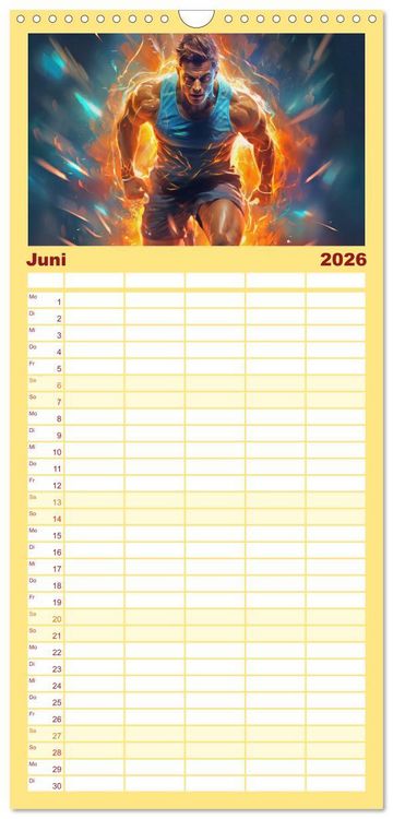 Produktbild: Familienplaner 2026 - Sportarten mit 5 Spalten (Wandkalender, 21 x 45 cm) CALVENDO