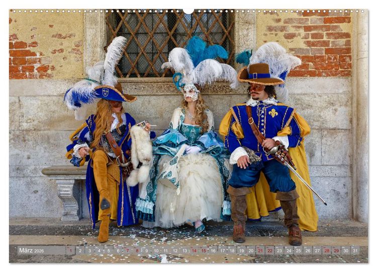 Produktbild: neunziggrad I photoart: der karneval von venedig (hochwertiger Premium Wandkalender 2026 DIN A2 quer), Kunstdruck in Hochglanz