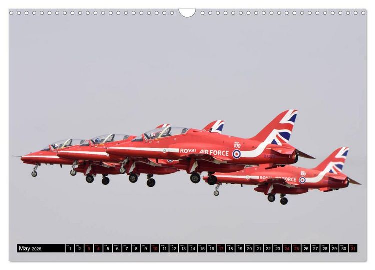 Produktbild: Royal Air Force The Red Arrows Formation Team (Wall Calendar 2026 DIN A3 landscape), CALVENDO 12 Month Wall Calendar