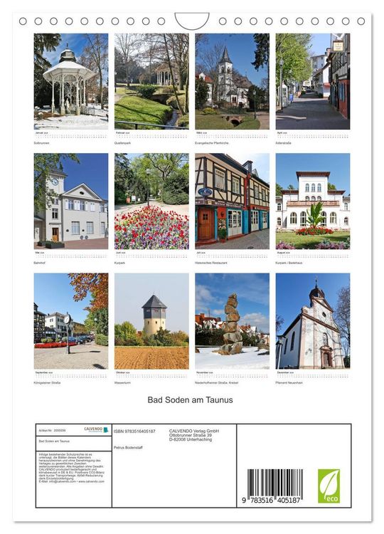 Produktbild: Bad Soden am Taunus (Wandkalender 2026 DIN A4 hoch), CALVENDO Monatskalender