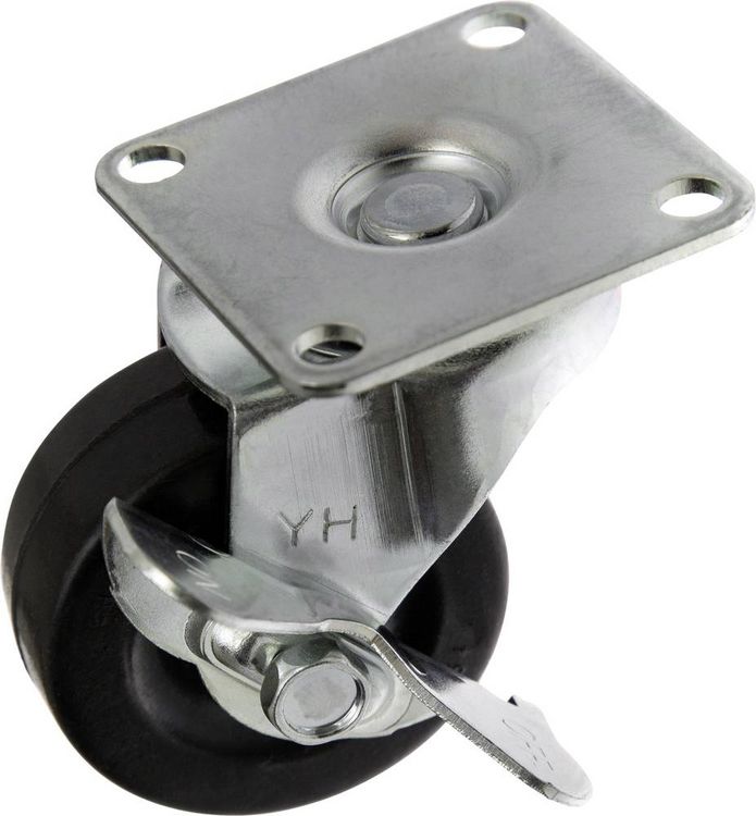 TOOLCRAFT TO-5137887 Lenkrolle 50 mm mit Feststellbremse und Anschraubplatte Tragfähigkeit (max.): 50 kg