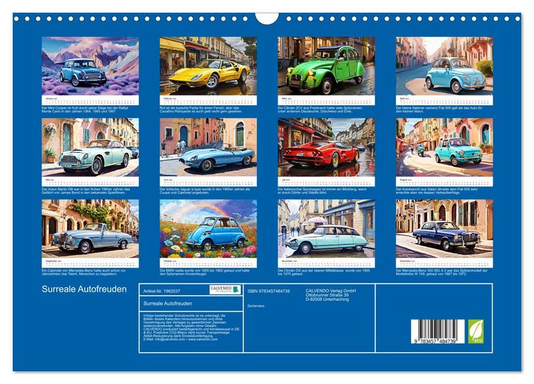 Produktbild: Surreale Autofreuden (Wandkalender 2026 DIN A3 quer), CALVENDO Monatskalender