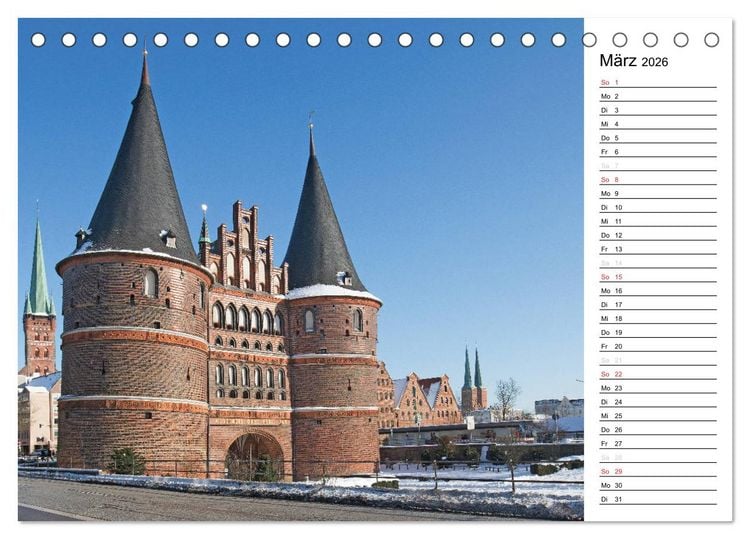 Produktbild: Hansestadt L&uuml;beck / Geburtstagskalender (Tischkalender 2026 DIN A5 quer), CALVENDO Monatskalender