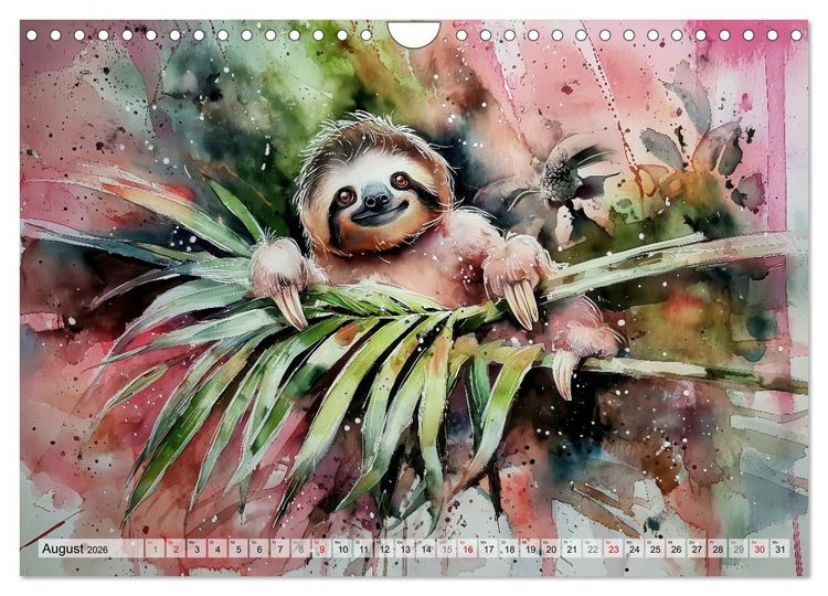 Produktbild: Faultiere, ein Leben in Zeitlupe (Wandkalender 2026 DIN A4 quer), CALVENDO Monatskalender