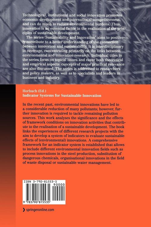 Produktbild: Indicator Systems for Sustainable Innovation