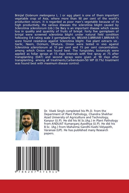 Produktbild: Management of Sclerotinia Blight of Brinjal