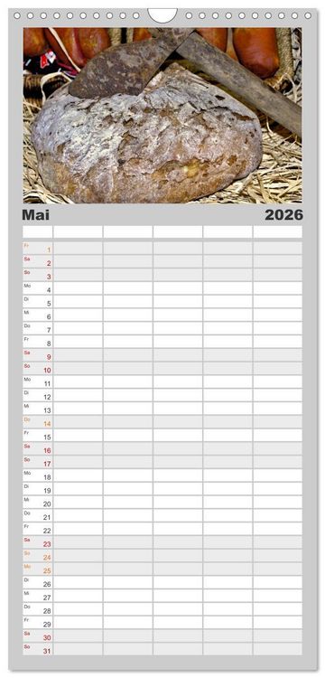 Produktbild: Familienplaner 2026 - Mein Brotkalender mit 5 Spalten (Wandkalender, 21 x 45 cm) CALVENDO