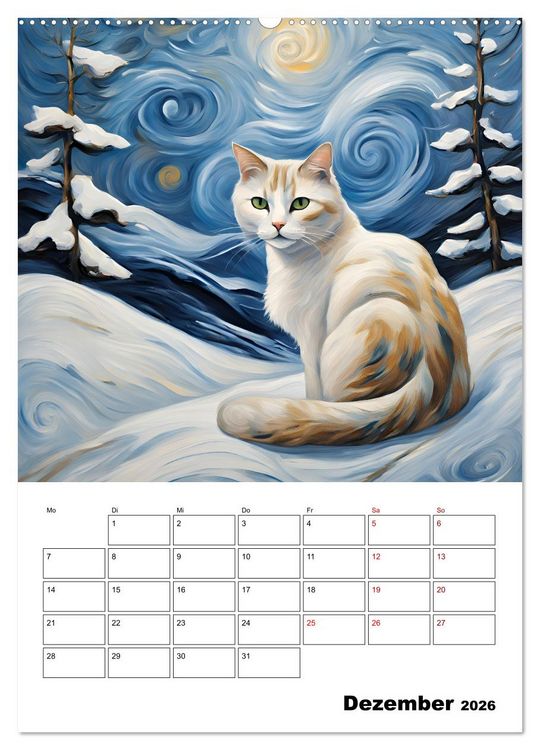 Produktbild: Katzenmagie (Wandkalender 2026 DIN A2 hoch), CALVENDO Monatskalender