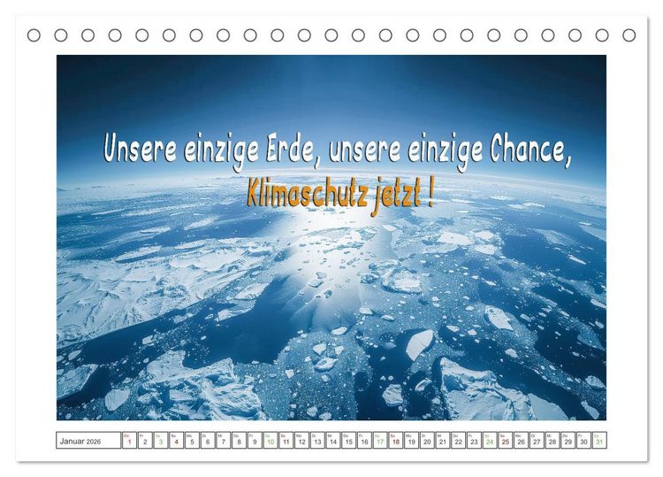Produktbild: Das Klima in Aufruhr - Die Spirale der globalen Erw&auml;rmung (Tischkalender 2026 DIN A5 quer), CALVENDO Monatskalender