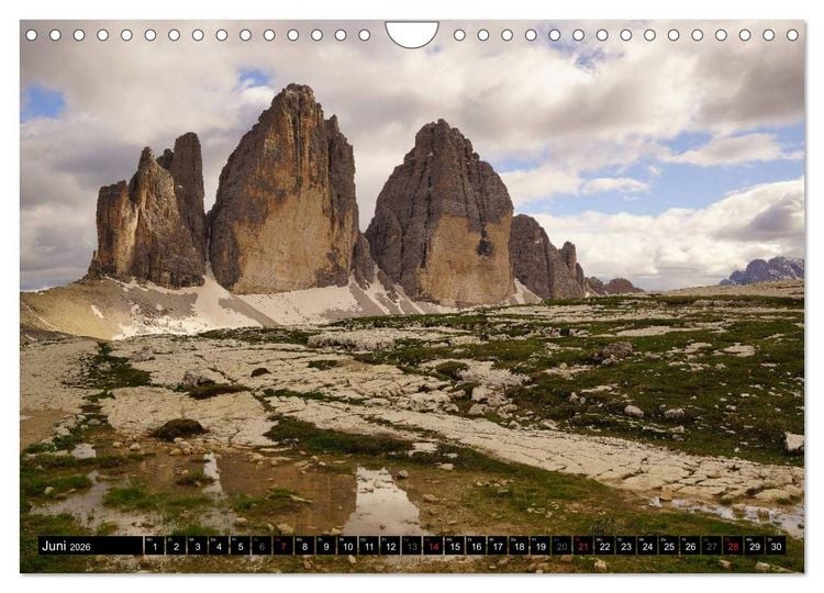 Produktbild: Die Drei Zinnen - Unesco Weltnaturerbe (Wandkalender 2026 DIN A4 quer), CALVENDO Monatskalender