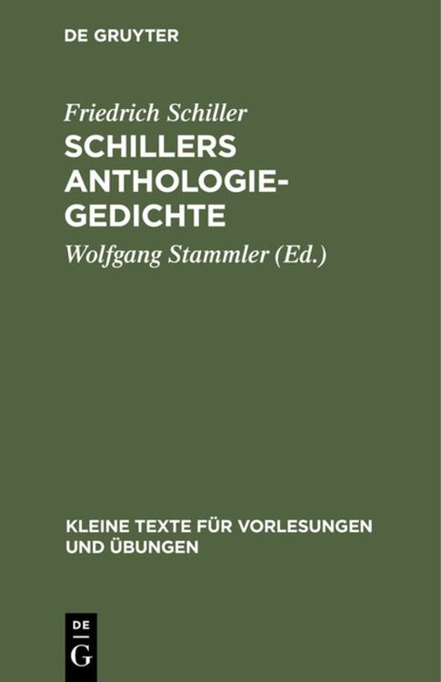 Produktbild: Schillers Anthologie-Gedichte