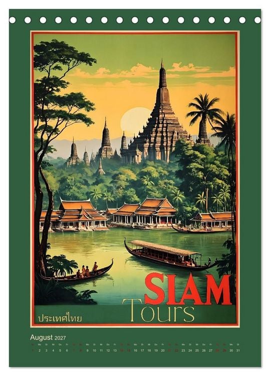 Produktbild: Exotic Travel Poster - nostalgische Abenteuerreisen um die Welt (Tischkalender 2027 DIN A5 hoch), CALVENDO Monatskalender