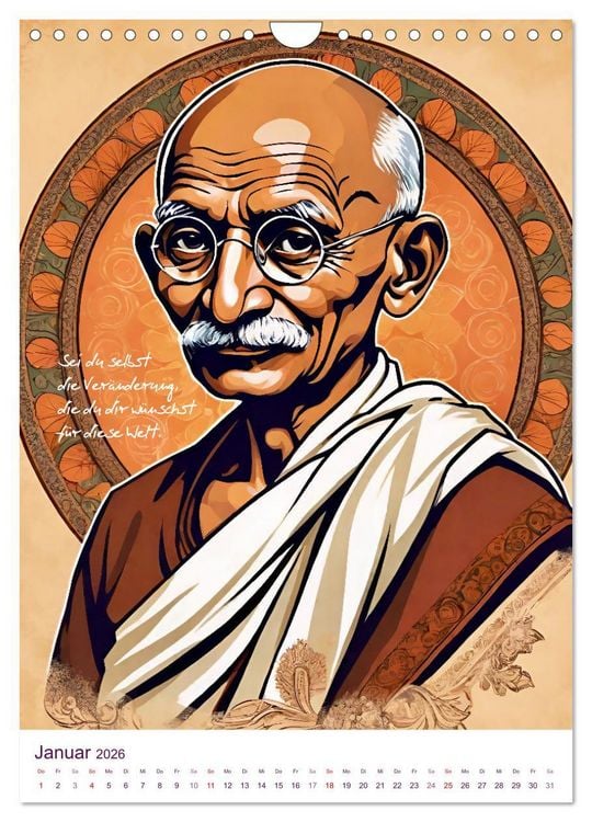 Produktbild: Mahatma Gandhi (Wandkalender 2026 DIN A4 hoch), CALVENDO Monatskalender